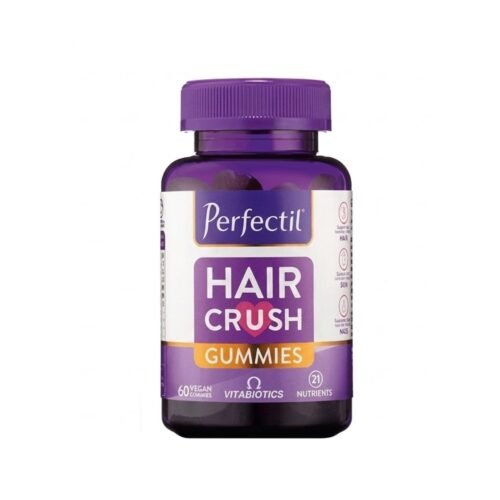 Nutritional supplement facts label of Vitabiotics Perfectil Hair Crush 60 gummies