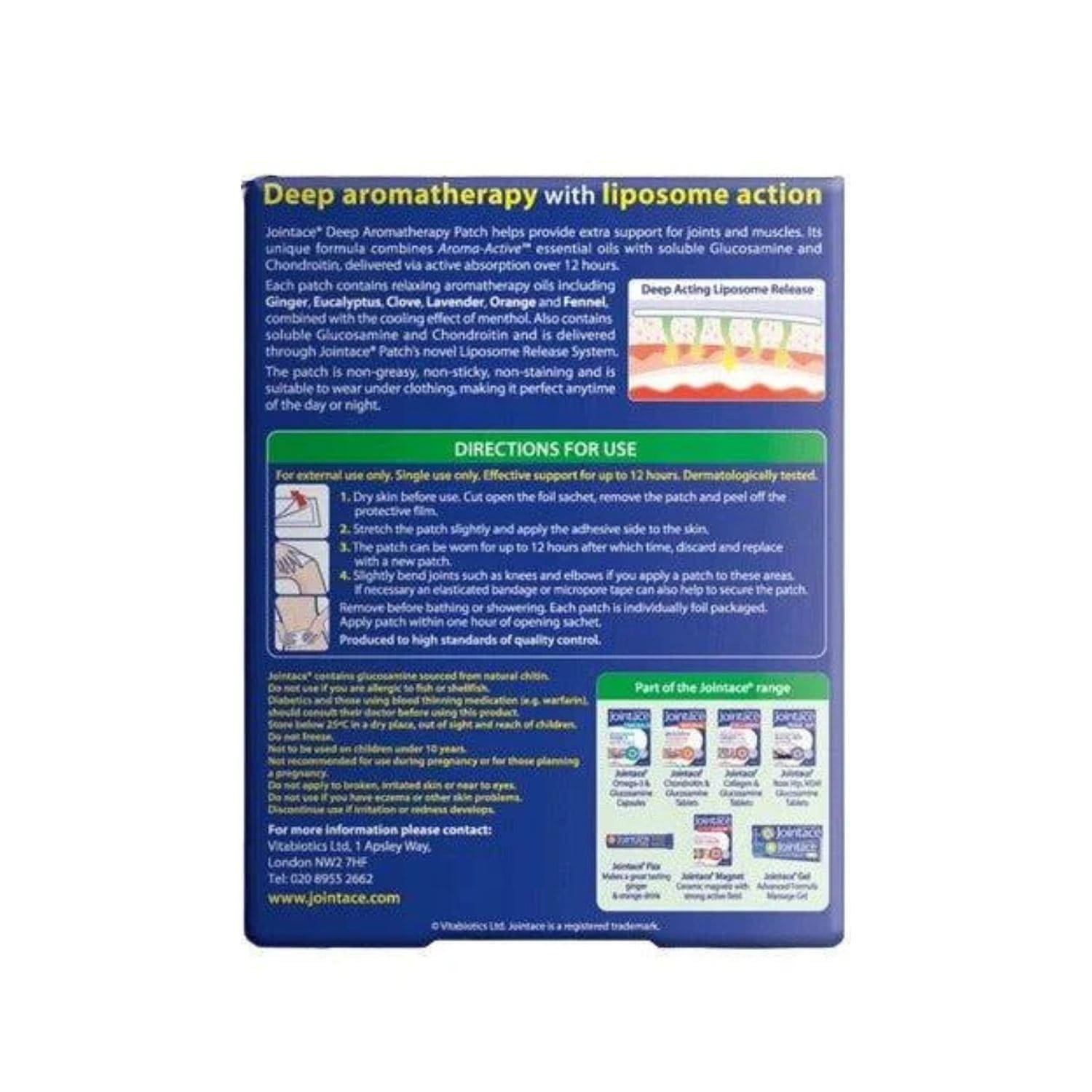Vitabiotics Jointace Patch ingredients image showing key active