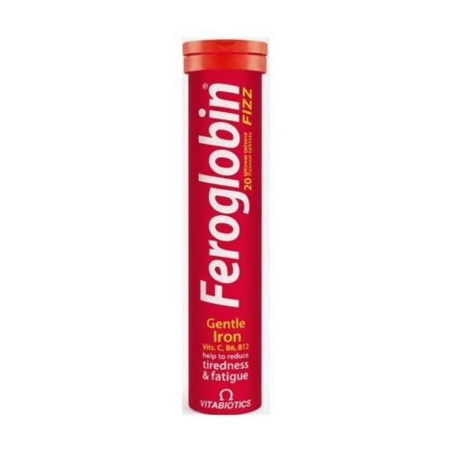 Front view of Vitabiotics Feroglobin Fizz effervescent iron tablets