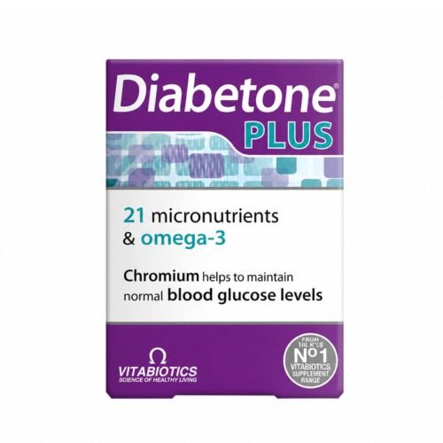 Front packaging of Vitabiotics Diabetone Plus Omega-3 dual pack