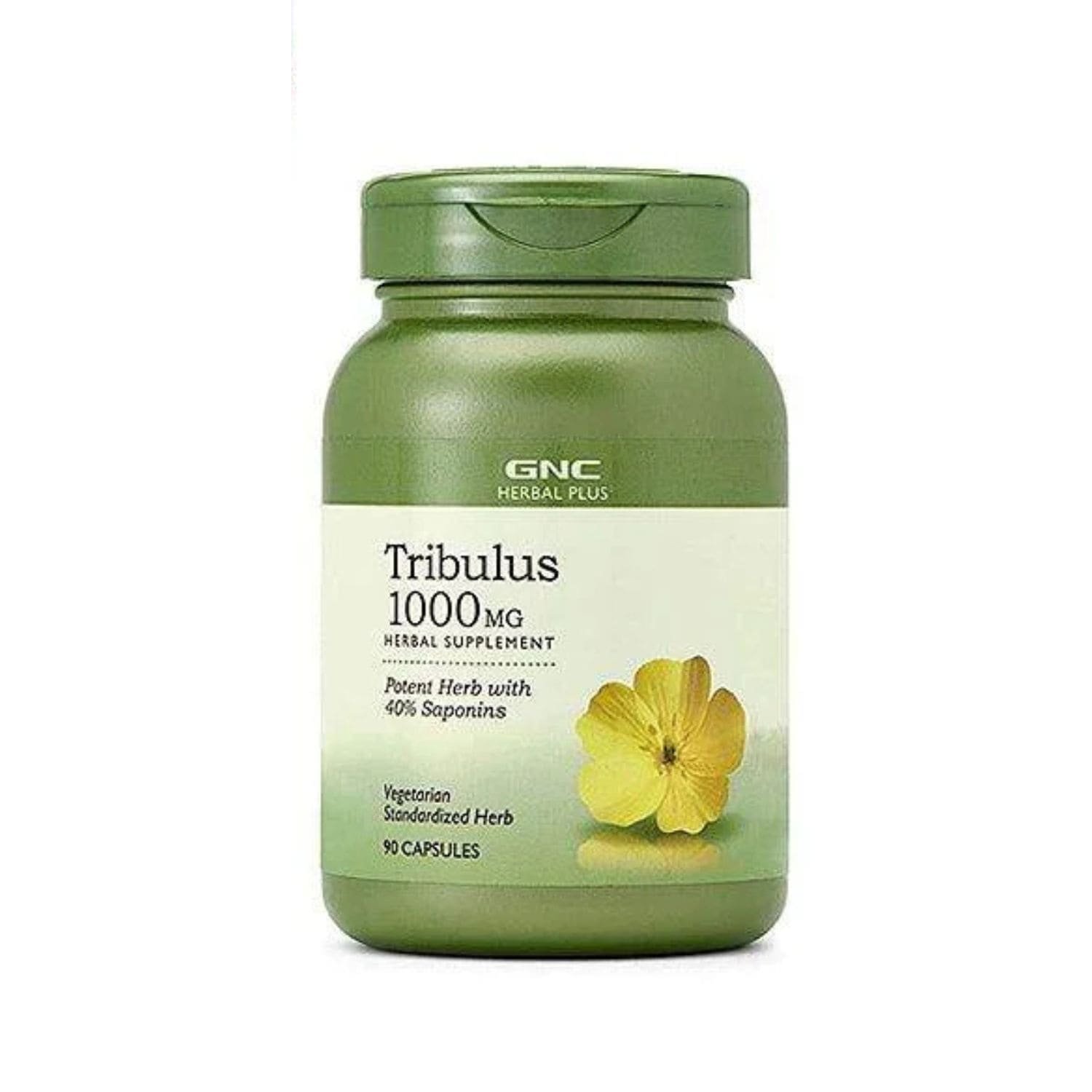 GNC Herbal Plus Tribulus 1000mg 90 Capsules bottle front view,