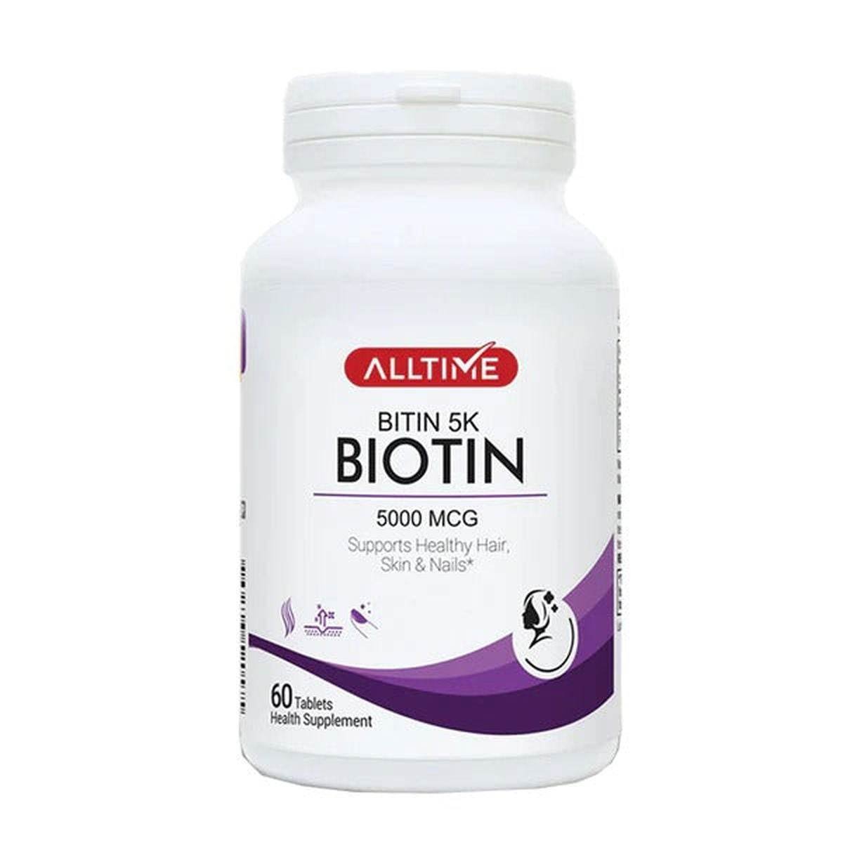 AllTime Biotin 5K (Biotin 5000mcg), 60 Ct - Vitamins House