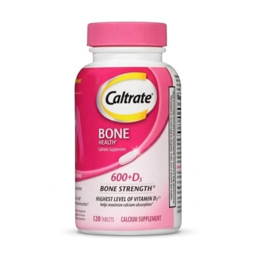Caltrate 600 + D3 Calcium and Vitamin D3 Supplement, 120 Tablets Bottle for Bone Health