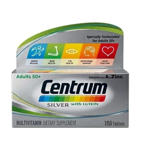 Centrum Silver with Lutein Multivitamin Dietary Supplement for Adults 50 Plus, 100 Tablets Pack.