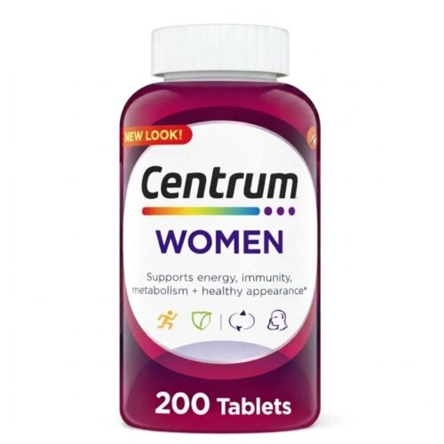 A bottle of Centrum Women Multivitamin Supplement, 200 tablets