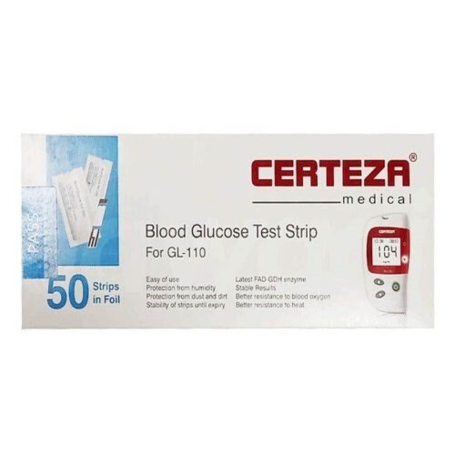 Certeza Blood Glucose Test Strip For GL-110, 50 Ct - Vitamins House