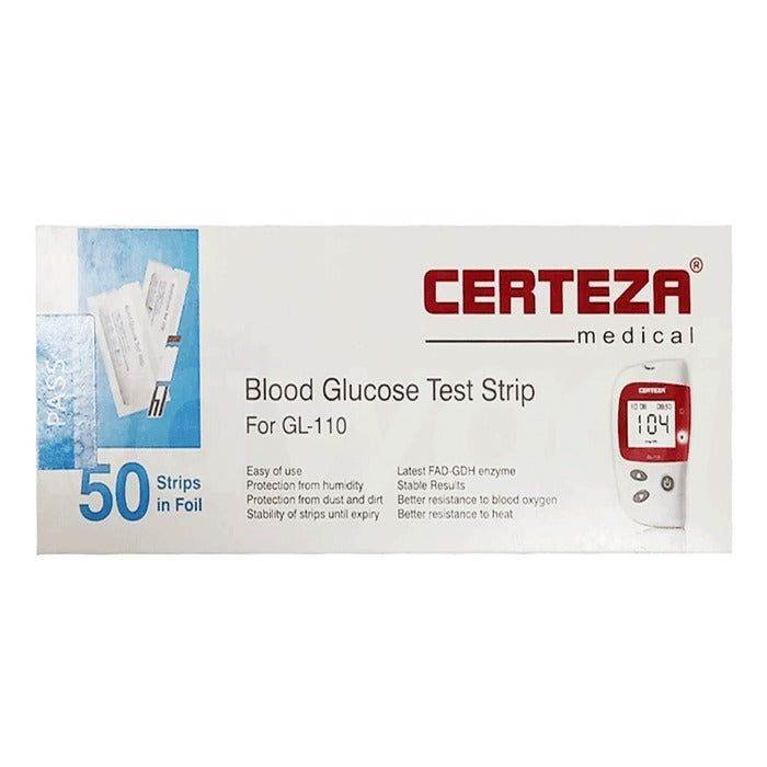 Certeza Blood Glucose Test Strip For GL-110, 50 Ct - Vitamins House