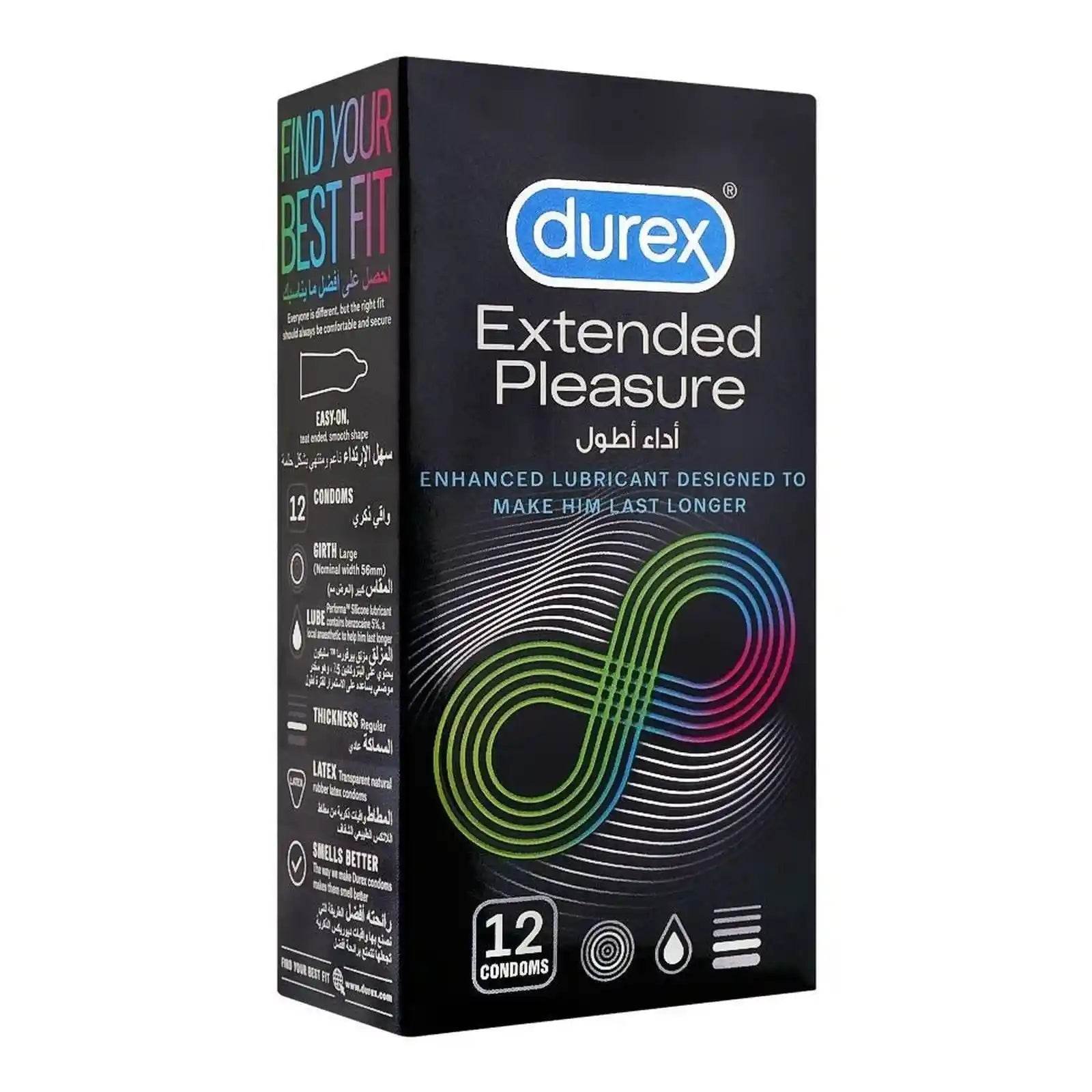 Durex Extended Pleasure Condoms 12 Pack in Pakistan at Vitamins House