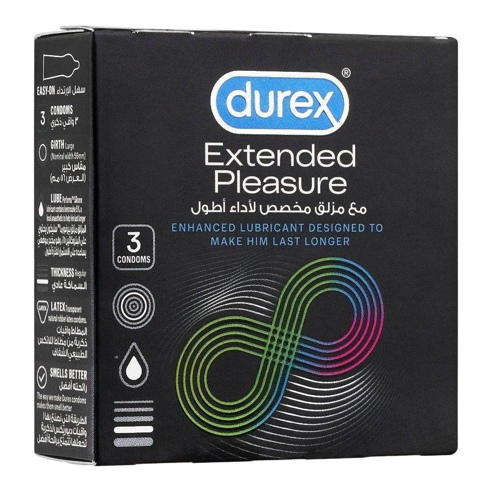 Durex Extended Pleasure Longer Lasting Condoms, 3-Pack - Vitamins House