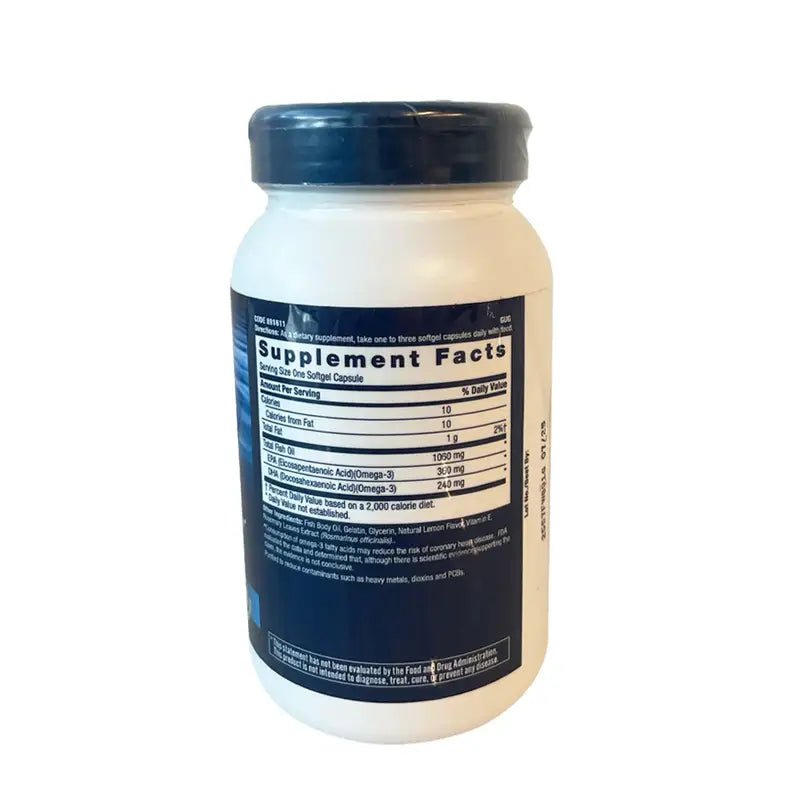 GNC Double Strength Fish Oil 90Ct Back Side Image Vitamins House