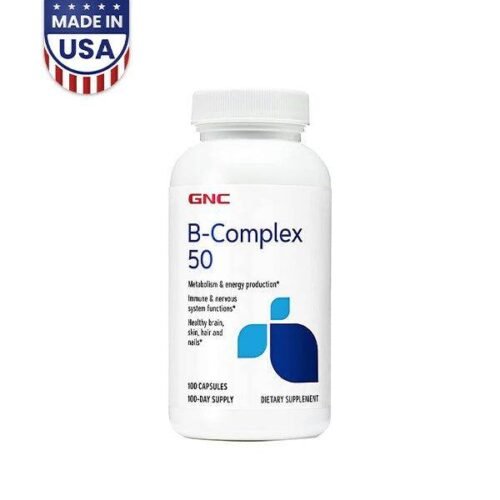 GNC B-Complex 50mg 100 Caplets bottle