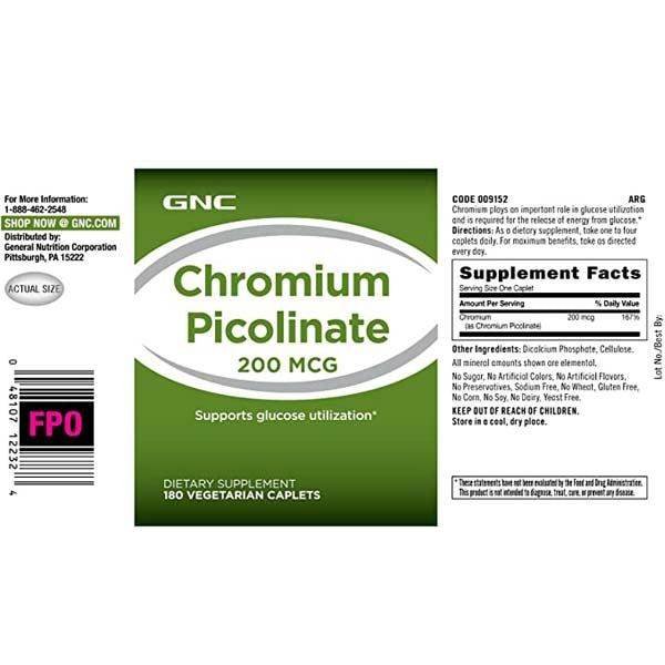 GNC Chromium Picolinate 200mcg – 90 Tablets - Vitamins House