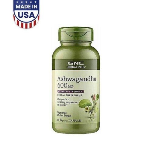 GNC Herbal Plus Ashwagandha 600MG 60caps - Vitamins House