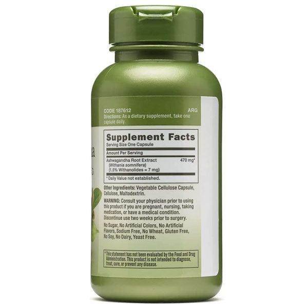 GNC Herbal Plus Ashwagandha Extract 470 MG - Vitamins House