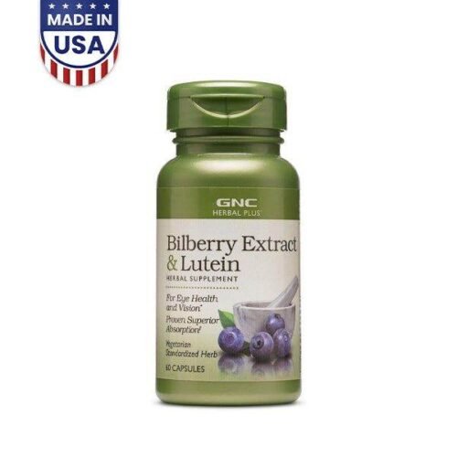 GNC Herbal Plus Bilberry Extract & Lutein 60 Capsules - Vitamins House