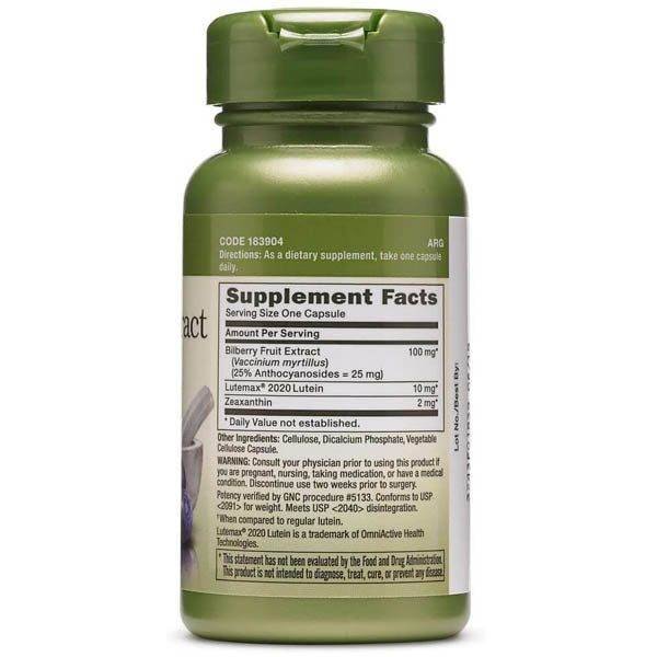 GNC Herbal Plus Bilberry Extract & Lutein 60 Capsules - Vitamins House