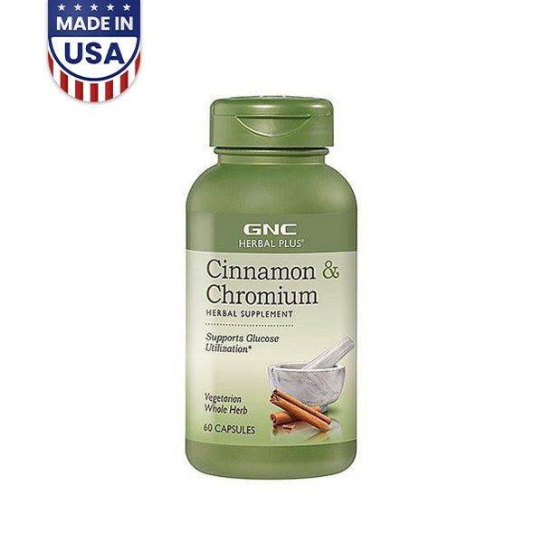 GNC Herbal Plus Cinnamon and Chromium 60 Capsules - Vitamins House