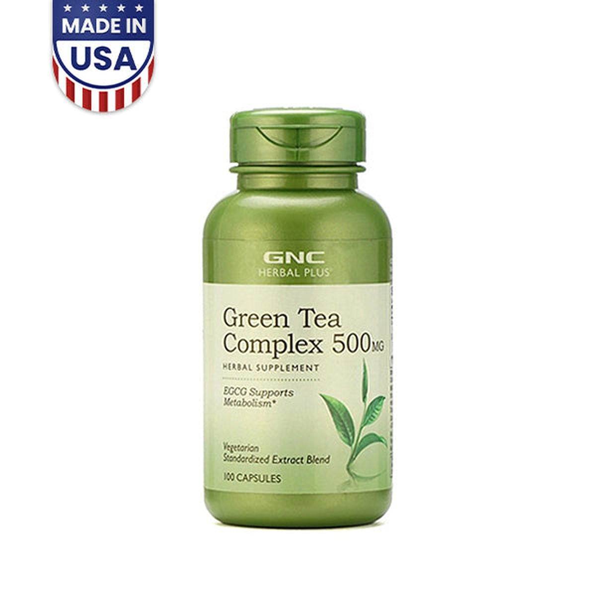 GNC Herbal Plus Green Tea Complex 500mg 100 Capsules - Vitamins House