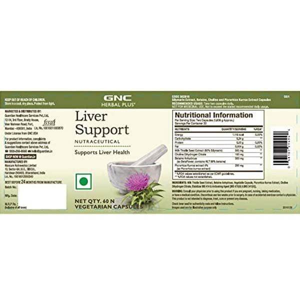GNC Herbal Plus Liver Support | 50 Capsules - Vitamins House