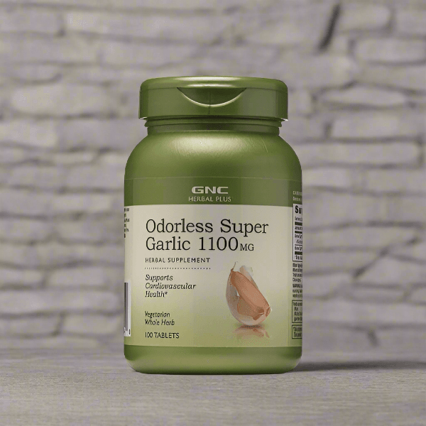 GNC Herbal Plus Odorless Super Garlic 1100mg 100 Tablets - Vitamins House
