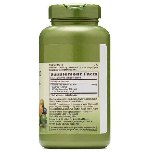 GNC Herbal Plus Saw Palmetto 160mg 60 Softgels - Vitamins House