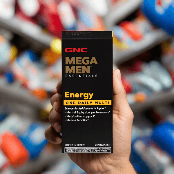 GNC Mega Men Essential Energy One Daily Multi, 60 caplets - Vitamins House