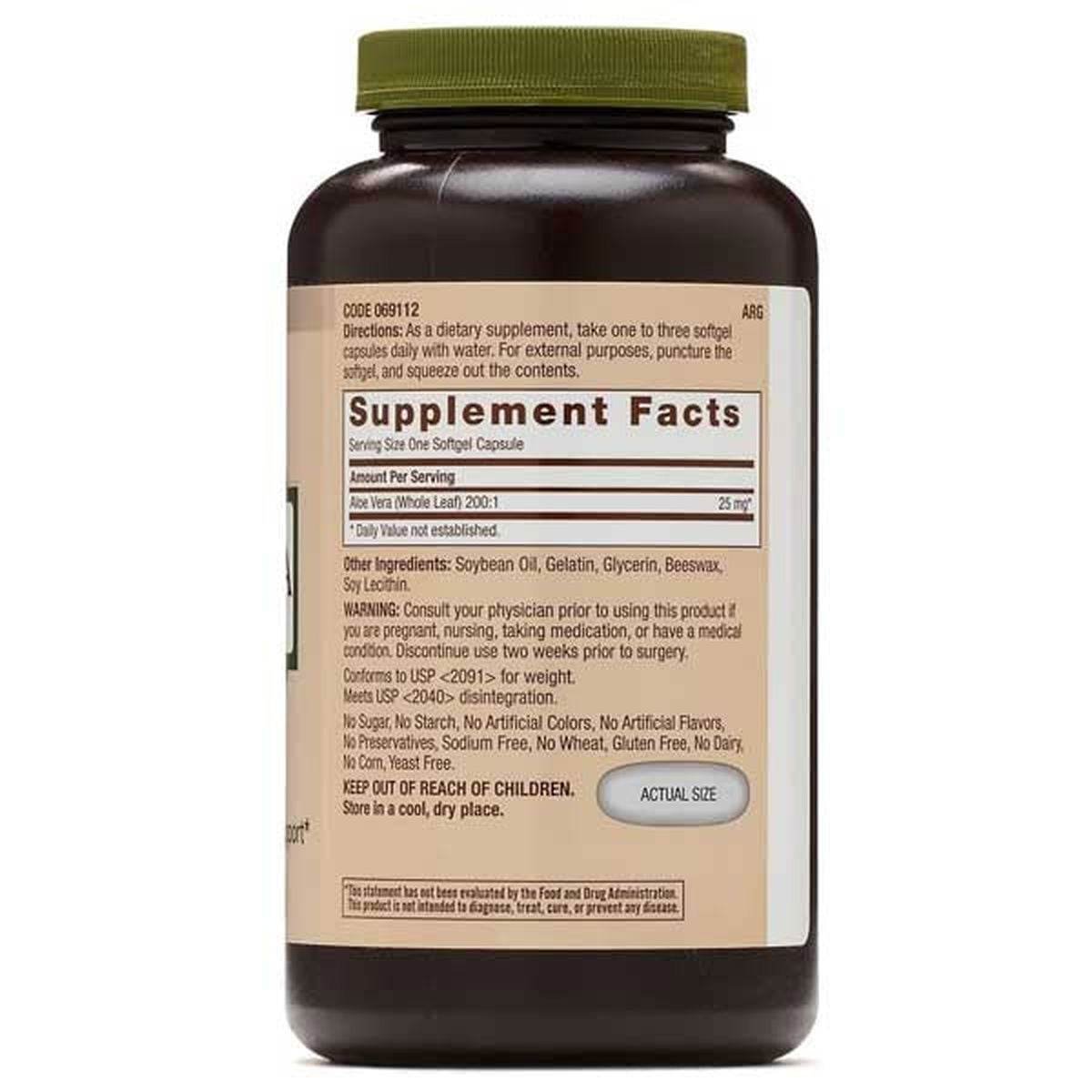 GNC Natural Brand Aloe Vera 90 Softgel - Vitamins House