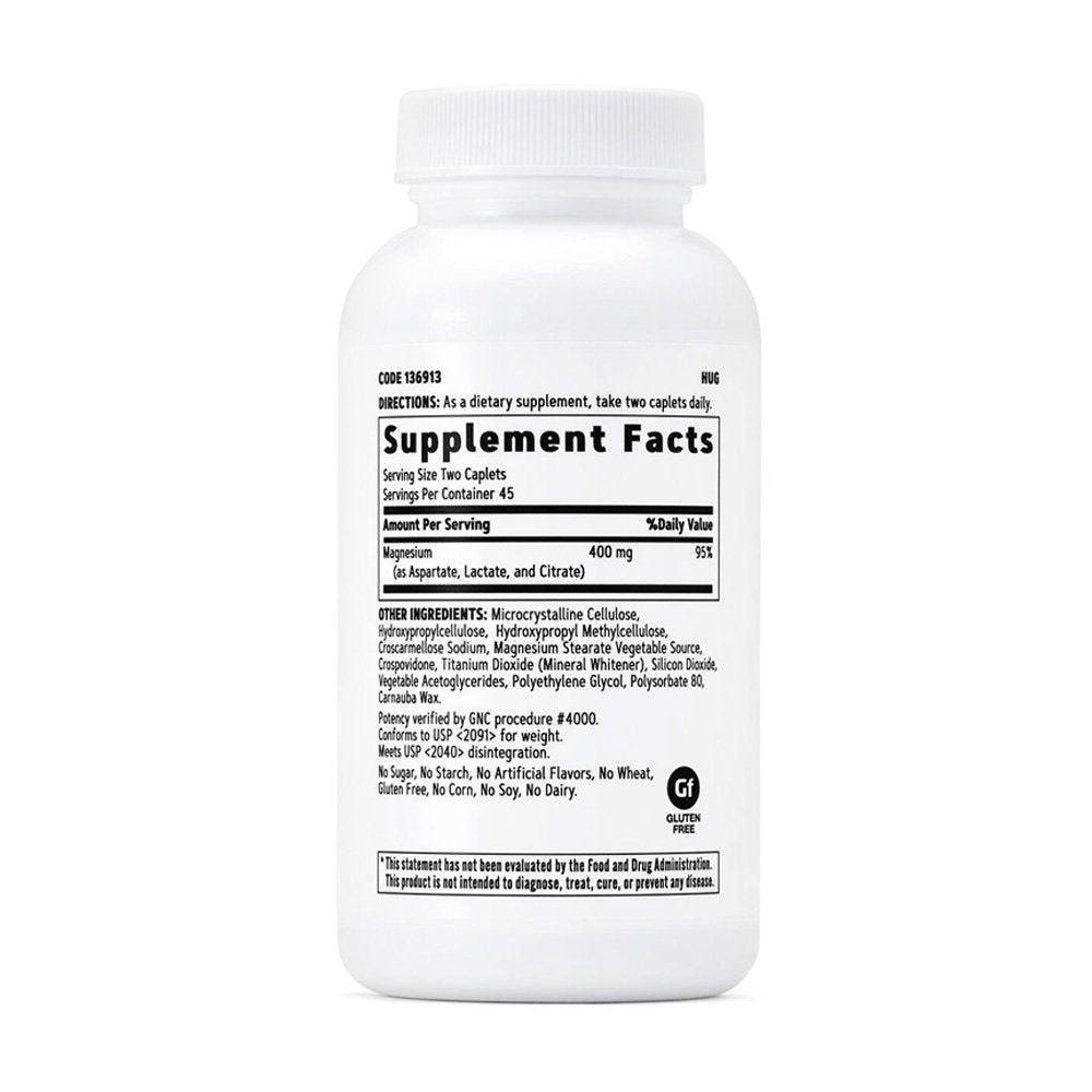 GNC Super Magnesium 400mg 90 Caplets - Vitamins House