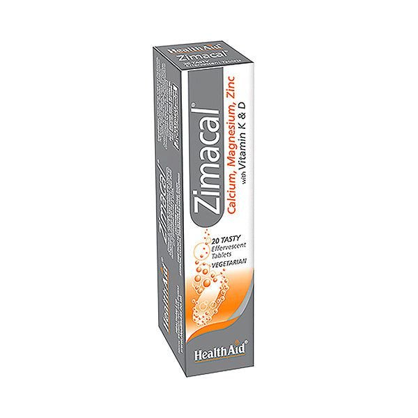 HealthAid Zimacal (Calcium, Magnesium, Zinc, Vit D, Vit K), 20 Ct - Vitamins House