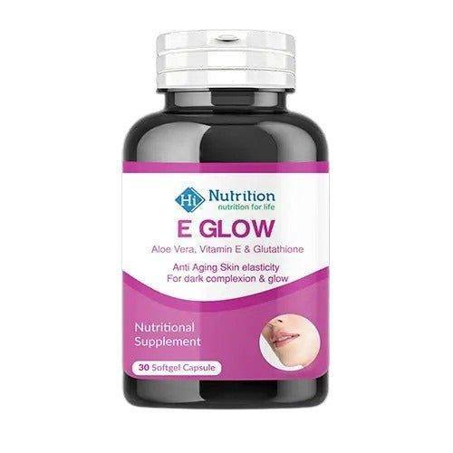 Hi-Nutrition E-GLOW ANTI-AGING, SKIN ELASTICITY, SKIN BRIGHTENING & GLOW - Vitamins House