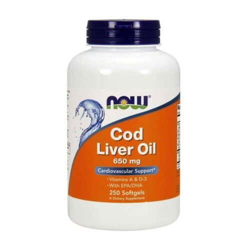 NOW Cod Liver Oil 650mg 250 softgels - Vitamins House
