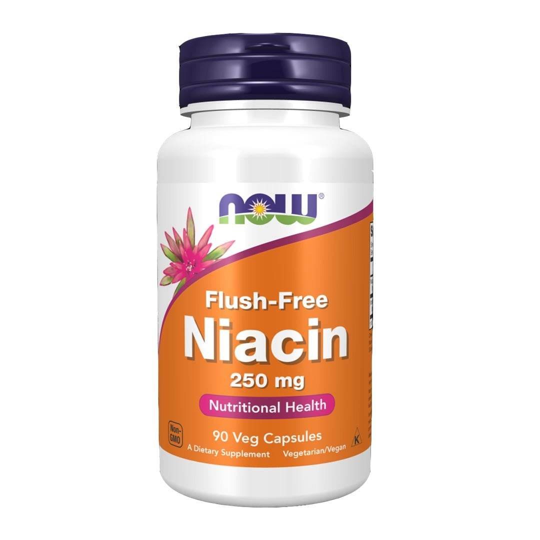 NOW Flush-Free Niacin 250mg, 90 Ct – Supports Energy Production & Cardiovascular Health