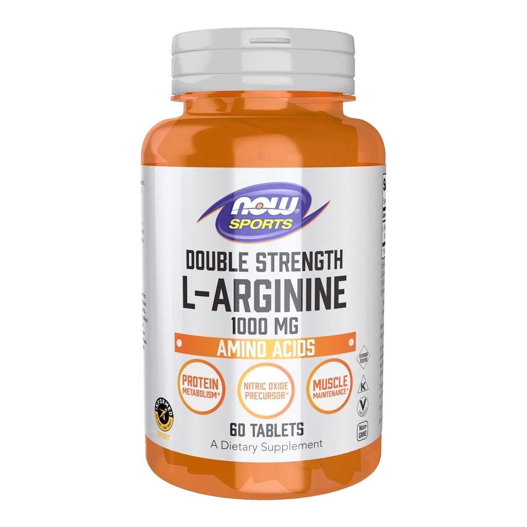 NOW Sports L-Arginine 1000mg Double Strength, 60 Ct
