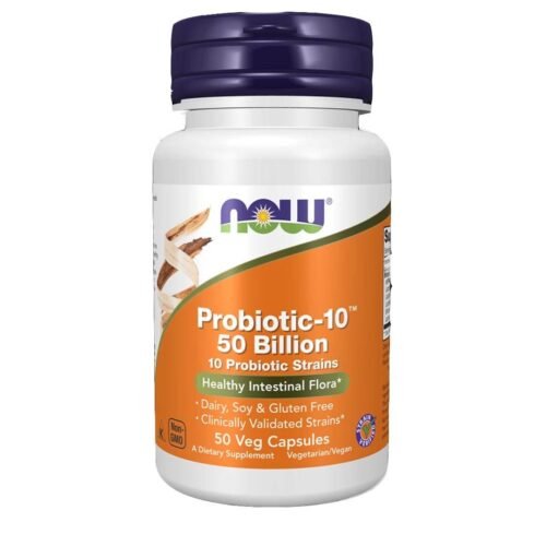 NOW Probiotic-10 50 Billion, 50 Ct – Advanced Gut Health & Immune Support Formula