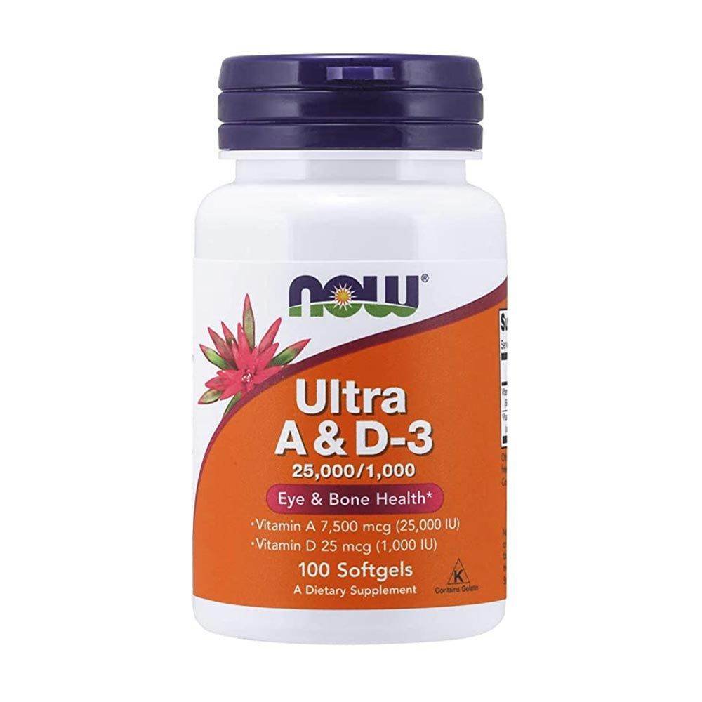 NOW Ultra A & D3 Eye & Bone Health 100 Softgels - Vitamins House