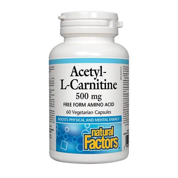 Natural Factors Acetyl-L-Carnitine 500 mg, 60 Ct - Vitamins House