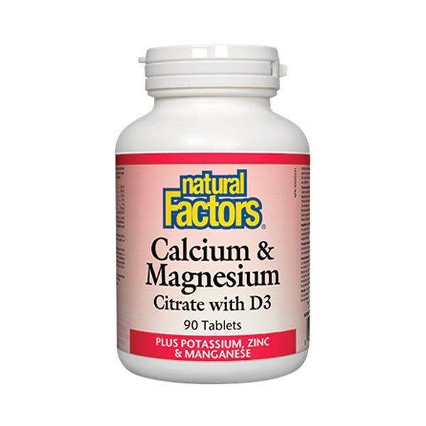 Natural Factors Calcium & Magnesium Citrate with D3, 90 Ct - Vitamins House