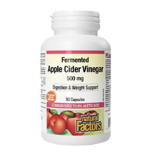 Natural Factors Fermented Apple Cider Vinegar 500mg, 90 Ct - Vitamins House