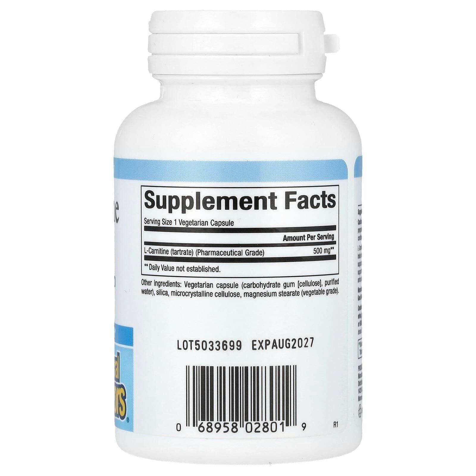 Natural Factors L-Carnitine 500mg, 60 Ct - Vitamins House