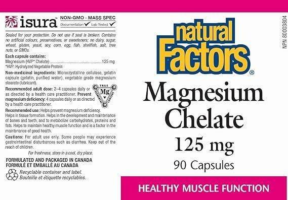 Natural Factors Magnesium Chelate 125mg, 90 Ct - Vitamins House