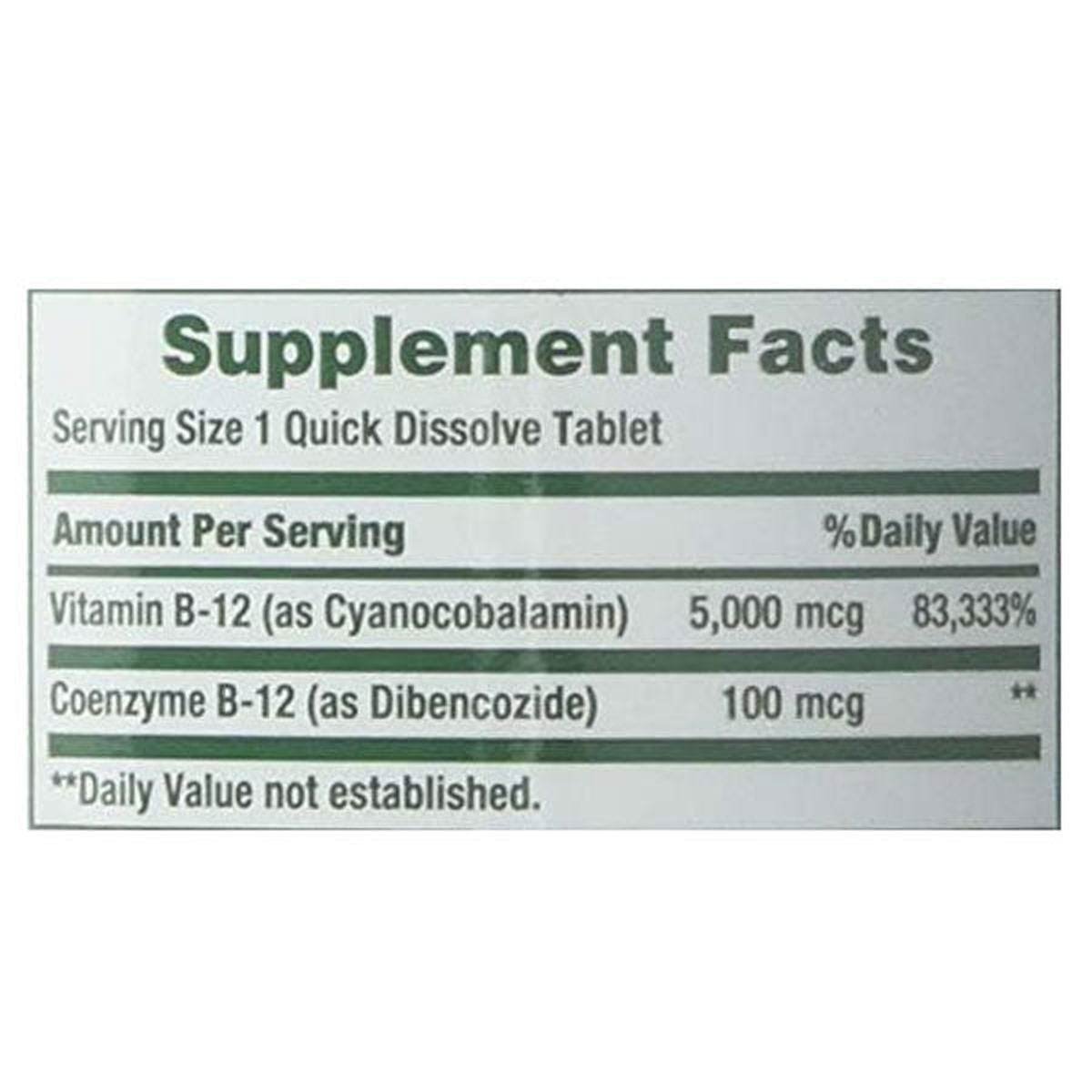 Nature's Bounty B12 Quick Dissolve 5000mcg - Vitamins House