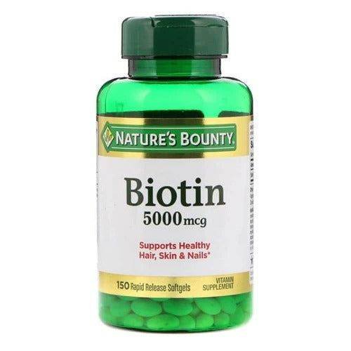 Nature's Bounty Biotin 5000 mcg, 150 Ct - Vitamins House