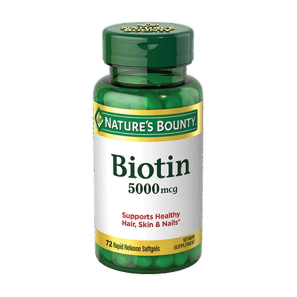 Nature's Bounty Biotin 5000 mcg 72 Softgels - Vitamins House