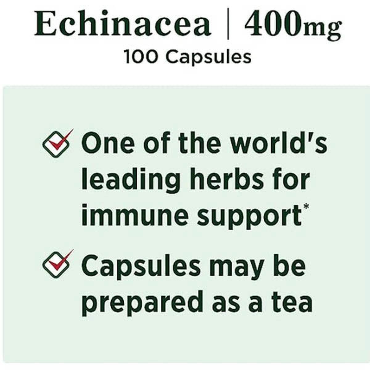 Nature's Bounty Echinacea 400 mg, 100 Ct - Vitamins House