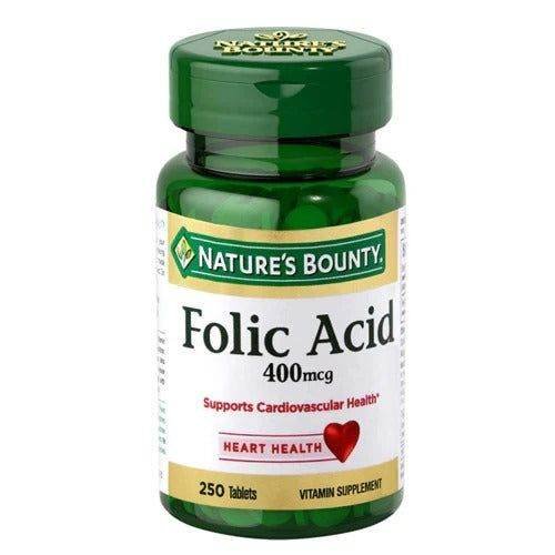 Nature's Bounty Folic Acid 400 mcg, 250 Ct - Vitamins House