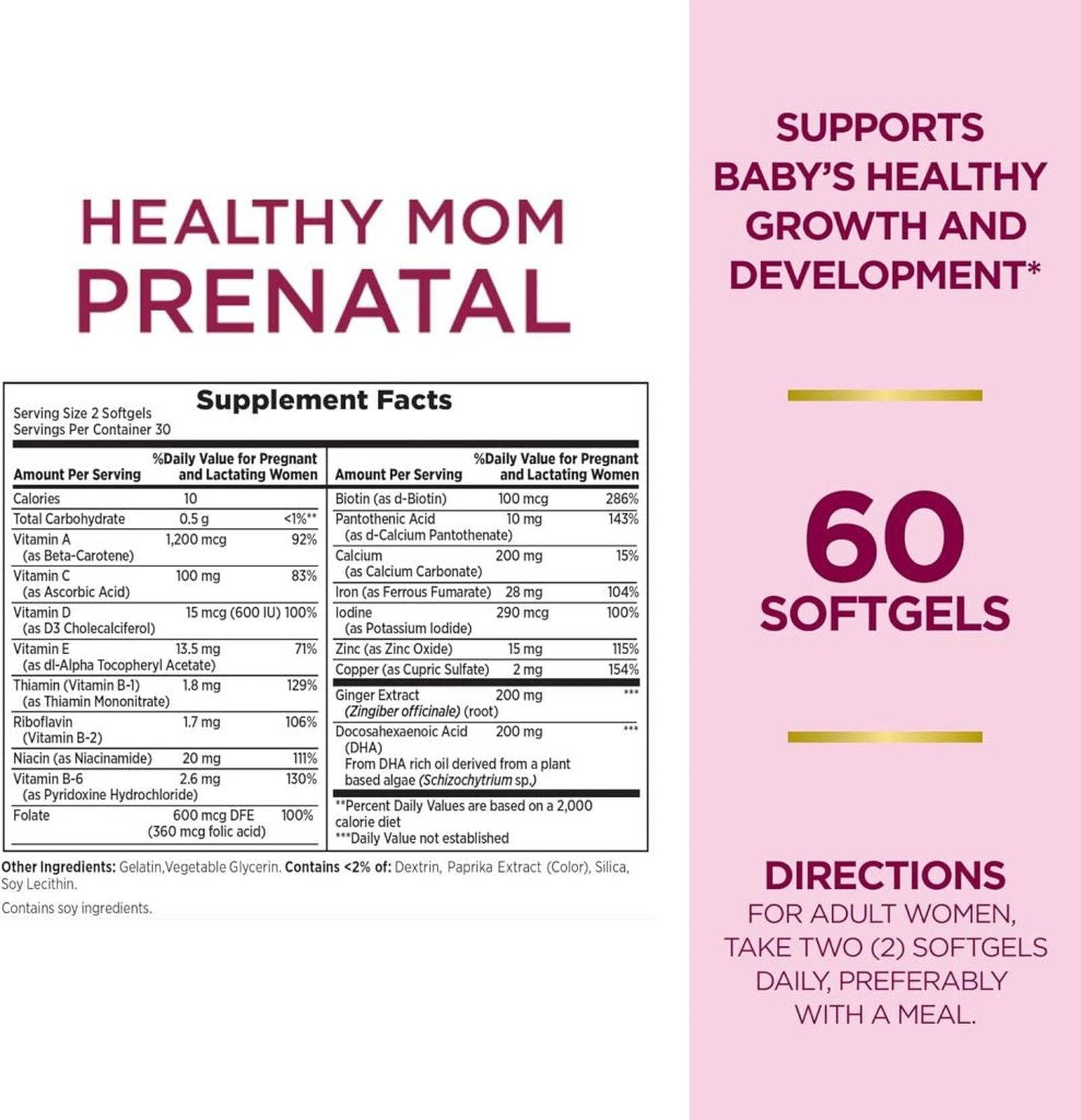 Nature's Bounty Prenatal Multivitamin 60ct - Vitamins House