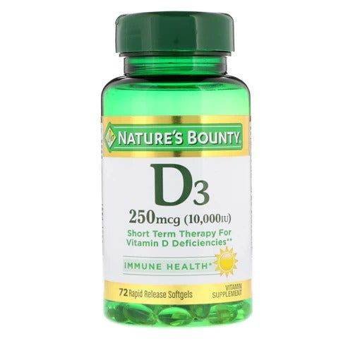 Nature's Bounty Vitamin D3 10000 IU, 72 Ct - Vitamins House