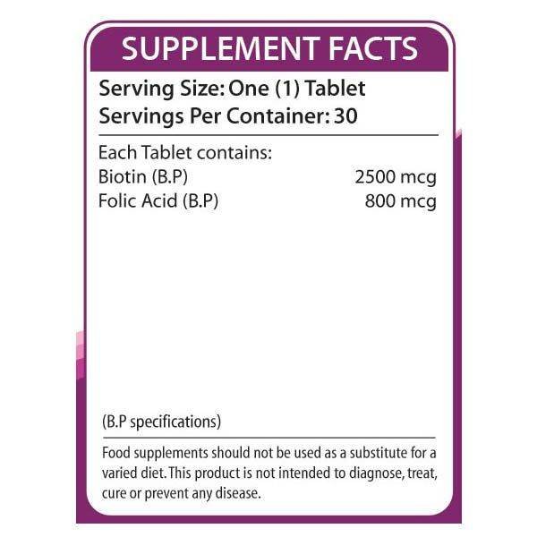 Nutrifactor Biotin Plus 2500 mcg, 60 Ct - Vitamins House