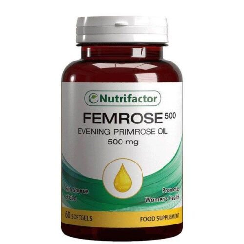Nutrifactor Femrose Evening Primrose Oil 500mg, 60 Ct - Vitamins House