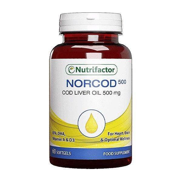 Nutrifactor Norcod Cod Liver Oil 500mg, 60 Ct - Vitamins House